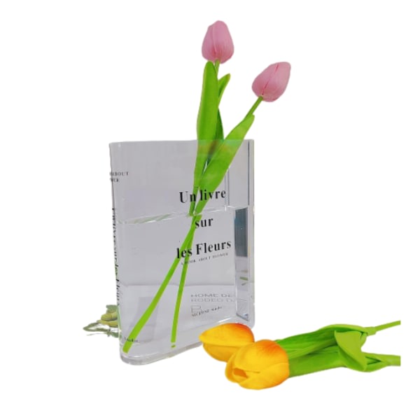 Blomstervas i akrylbok Klar f?r heminredning Transparent B Cherry