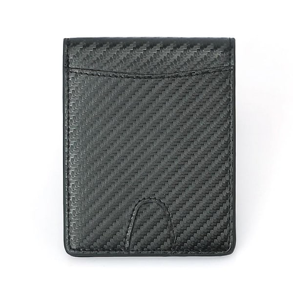 Korthållare för män Kolfiberkorn dollarklämma Kort smal modeplånbok Rfid-blockering - Mini Bifold