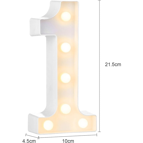 LED-siffror för hem- och festdekoration, batteridrivna (1) 1