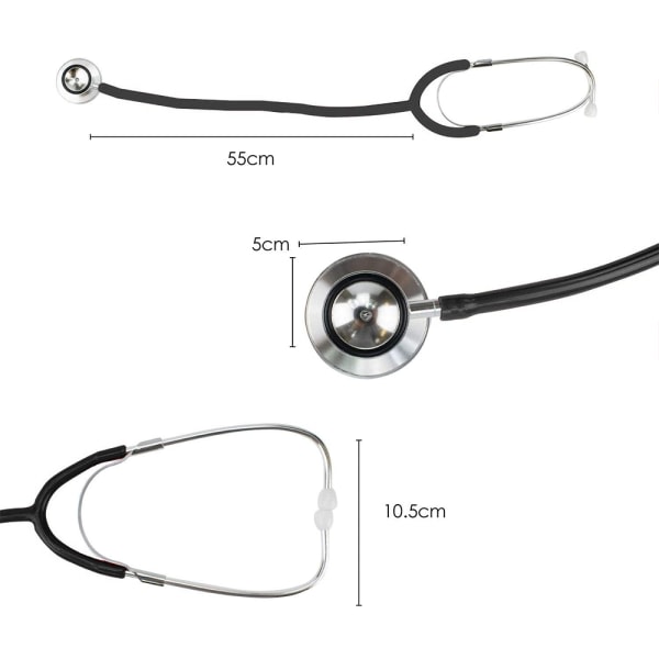 1 st serie aluminium Single Head sjuksköterska stetoskop Svart