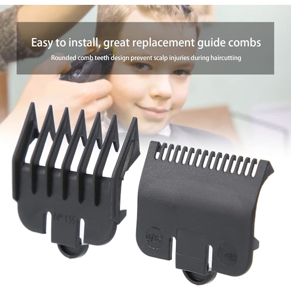 Hårklipper Guide Combs, Clipper Guards Clipper Guides Kontroll Lengde for Frisørsalong(Svart) black