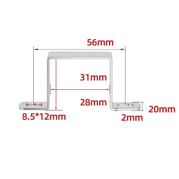 10 stk. 30*30mm firkantet rørklemme, firkantet rørklemme i rustfrit stål, U-formet rørklemme, hestesaddelrørklemme