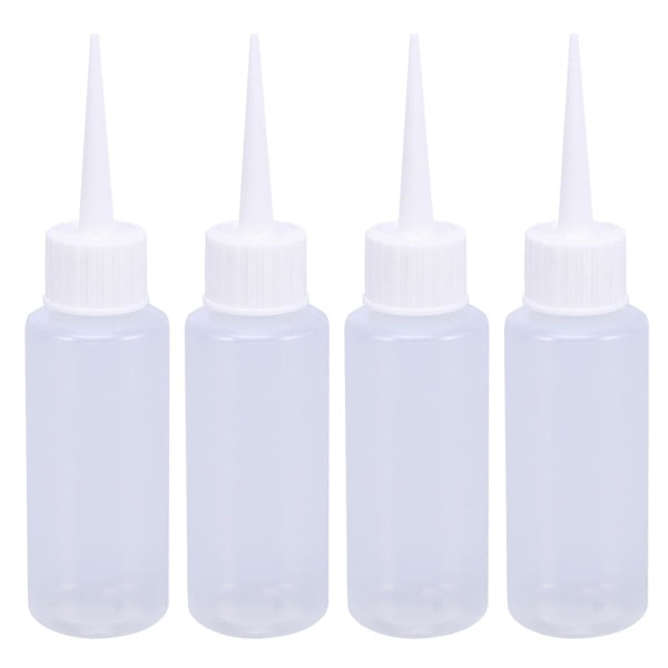 4 st 50 ml plastflaskor, idealisk dispenser för flytande limkonstruktion (vit)