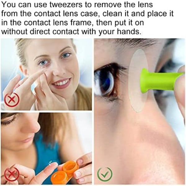 Kontaktlinsapplikator, kontaktlinspincett, kontaktlinsverktyg, sugkopp f?r borttagning av linser, kontaktlinsborttagare med case