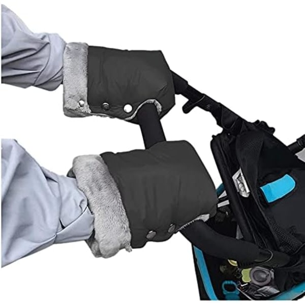 Vinter handv?rmare barnvagn promenadhandskar, barnvagn varma handskar, vattent?ta handskar, svarta