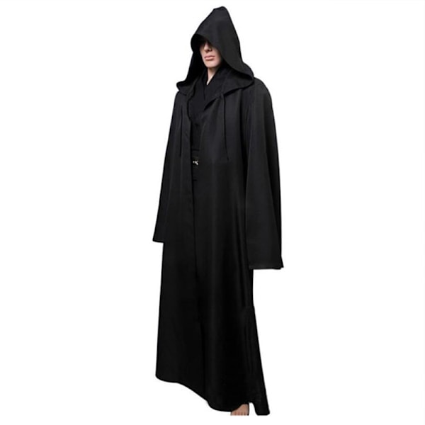 Halloween Star Wars-kostym med krigarkappa, mantel för rollspel black XL