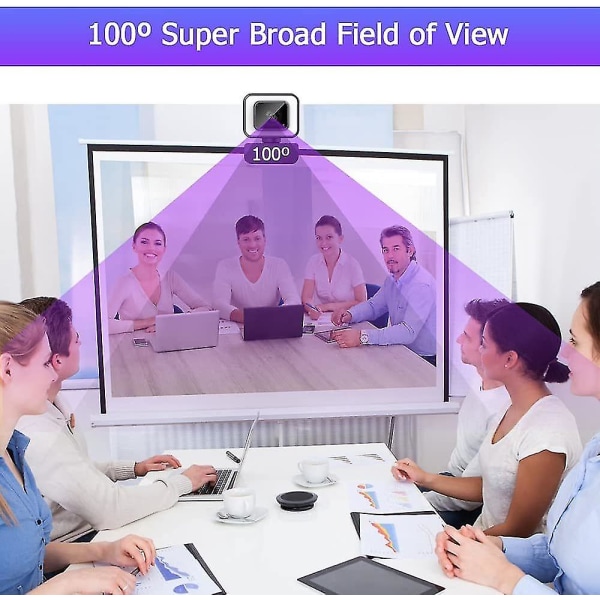 HD 1080p webbkamera, med mikrofon, används för inspelning, samtal, spel, möten, onlinekurser (svart)