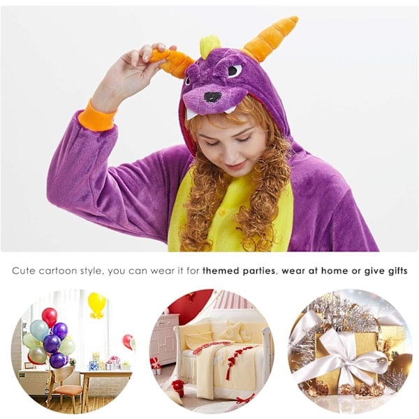 Damen Onesie, Voksen Herre Jumpsuit, Kigurumi Onesie, Unicorn Pyjamas, Flanell Pyjamas, Dyre Onesie, Halloween Kostyme, Juleklær Drake S