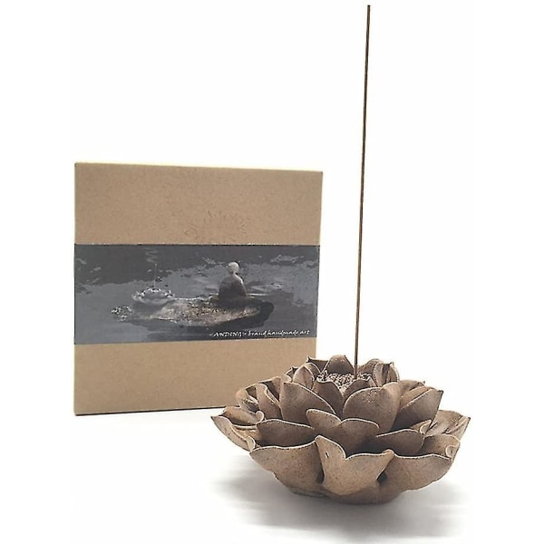 Keramik Handgjord konstnärlig rökelsehållare Brännare Stick Spole Lotus Ask Catcher Buddhistisk Näckros tallrik