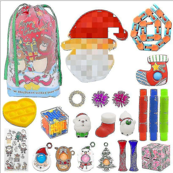 Julegave Adventkalender med Fidget Legetøj Stressaflastende Fidget Legetøj Blind Box Børn 14