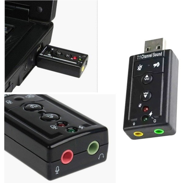 2-pack 7.1 ljudkort USB ljudkort Externt ljudkort Drive-fritt oberoende ljudkort Datorheadsettillbeh?r