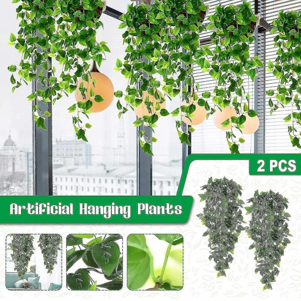 2st konstgjorda hängande växter för väggdekoration inomhus utomhus (inga korgar)