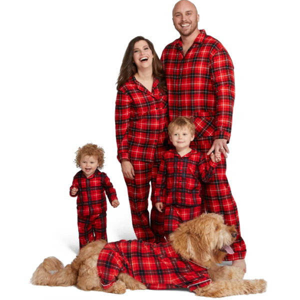 Julfamiljsmatchande pyjamas f?r julhelgen Baby 12-18M Cherry