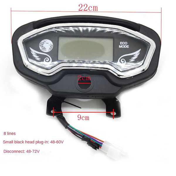 48-72V Elektrisk Trehjulssykkel LCD-skjerm Indikator Hastighetsmåler Instrumentpanel Strømfart Batteri, Global Modell