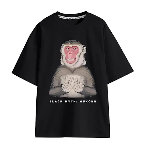 Black Myth Wukong Spil Periferiutstyr Løs Hurtigtørrende Kortærmet T-shirt Monkey King Sommer Fashion Tøj Til Mænd Og Kvinder S