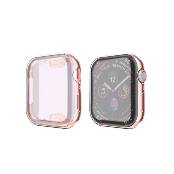 Case kompatibelt med Apple i Watch Series 1/2/3/4/22 med inbyggt sk?rmskydd ih?rdat glas - Runt om h?rt PC- case (Rose Gold) 40 mm