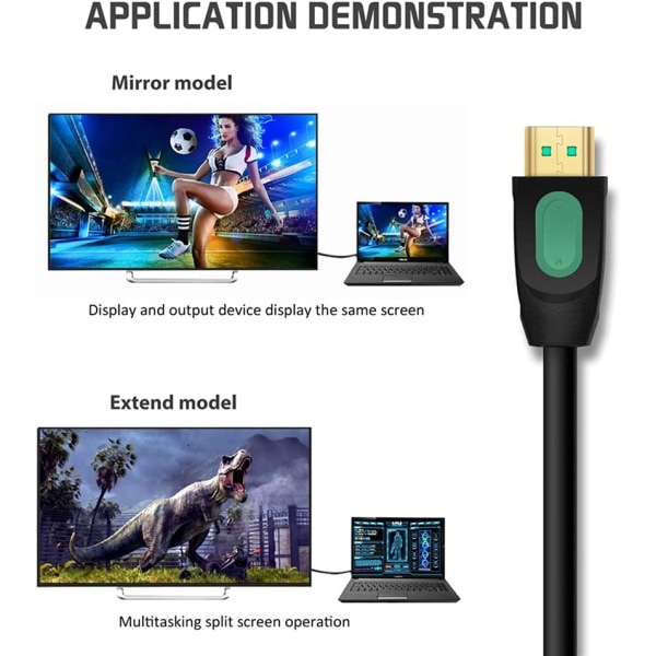 HDMI-kompatibel adapterkabel HD-videokablar hane till port 4K förlängningssladd för splitter