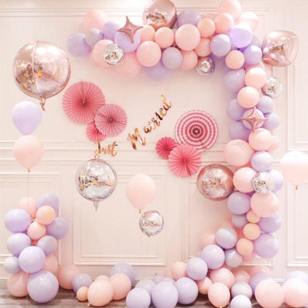 Ballong: 10-tums rosa ballonglatexballong för fest