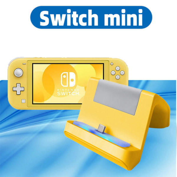 Switch Lite Charger Stand Mini Charging Display Dock Station gul grå