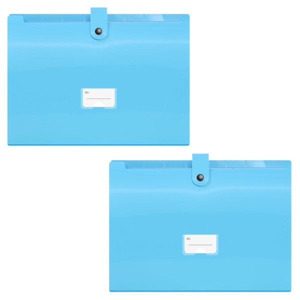2-pack expanderande fil med 9 fickor, expanderbar filmapp i plast Blue