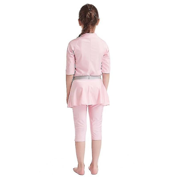 Perfekt flickor barn muslimsk badkläder islamisk badkläder mild hud Burkini badkläder strandkläder - Perfekt rosa pink 11-12 Years