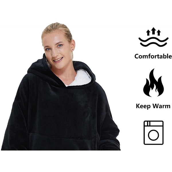 Snuggie Oversized Filtgenser Svart