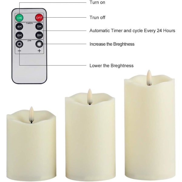 Flaml?sa ljus Batteridrivna LED-ljusljus 4" 5" 6"