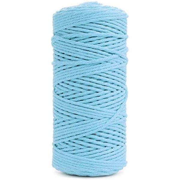 200m makrametråd 3mm bomullstråd Blå bomullstråd makrametråd makrametråd bomullssnöre makrametråd