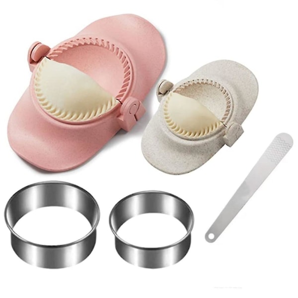 Dumpling Maker, Dumpling Deg Press Form Set Med Ring Cutter och stoppningssked, Köksprylar F