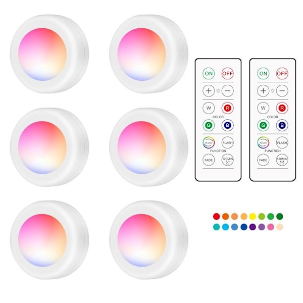 INF LED-strålkastare - 6 snygga lampor med 2 praktiska fjärrkontroller