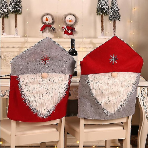 Set av 2 stycken jultomte Red Hat cover dekoration julhem restaurangdekorationer