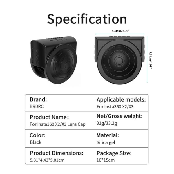 forInsta360X3 linsskydd cover Perfekt passform silikon linsskydd f?r X3 kamera