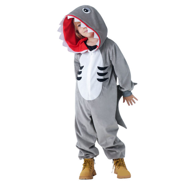 Kids Shark Onesie Pyjamas Animal Shark Costume Boys M Cherry