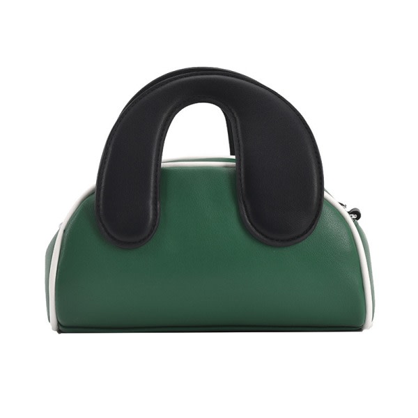 Nischdesign handväska kvinnors nya fashionabla textad crossbody-väska Enkel kontrastfärg sadelväska grön