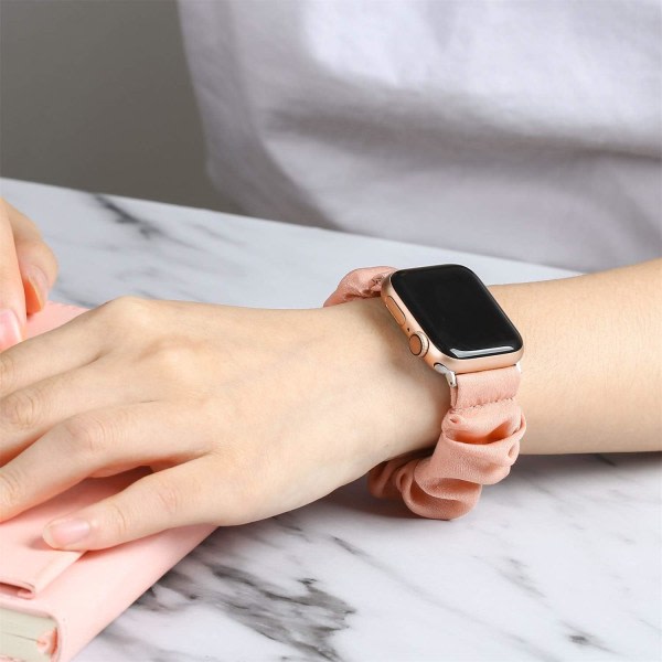 3 f?rpackningar kompatibel med Apple Watch Band Scrunchies 38 mm tyg Mjukt m?nster printed tyg - Liten storlek 38/40 mm - Silverkontakt
