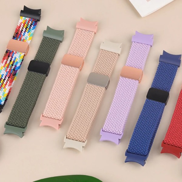 Flätat armband för Samsung Galaxy Watch 6 4 classic/5 Pro 45mm 47mm 43mm 44mm 40mm Magnetiskt armband utan luckor Galaxy watch 6 band oliv olive watch 5 40mm 44mm