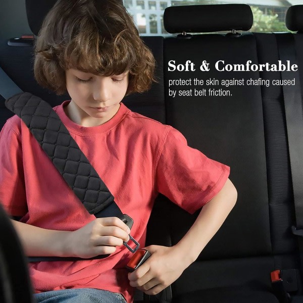 svart Paket med 2Car Safety Belt Pad Säkerhetsbälteskudde Auto