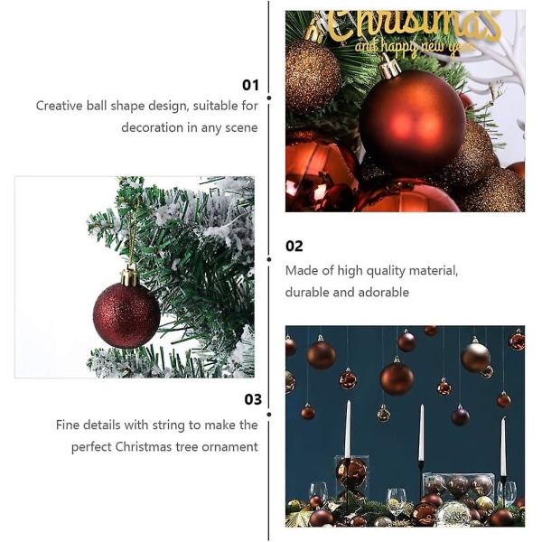 Christmas Ball Ornaments Set Xmas Tree säsongsbetonade dekorationer för Holiday bröllopsfest dekoration
