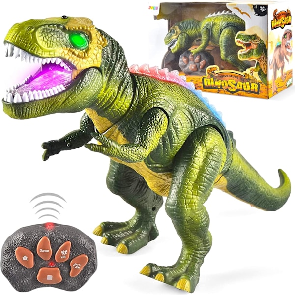 Barn LED-fjernkontroll Dinosaur Toy, Elektronikk T-rex Dino Toy med Gåing, Brøling, Glødende Øyne og Hovedristing for Småbarn, Gutter, Jenter