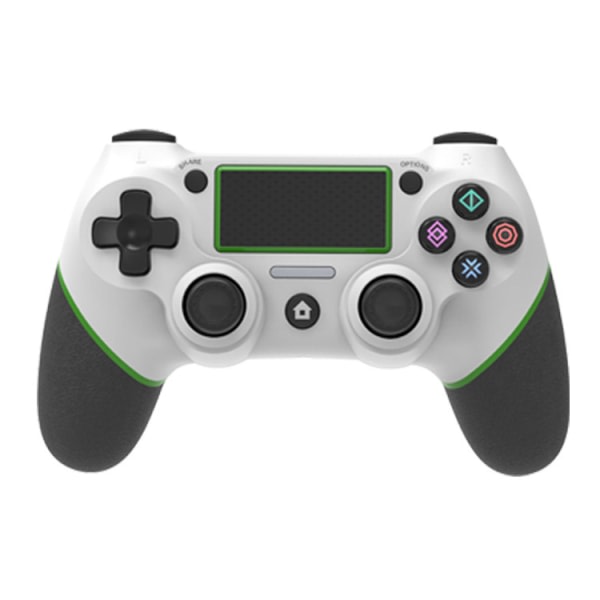 PS4-kontrollerbyte, programmerbar funktion med 6-axlig gyrosensor, halkfri joystick med dubbla vibrationer, ljudfunktion med 3,5 mm uttag a 1 vit grön