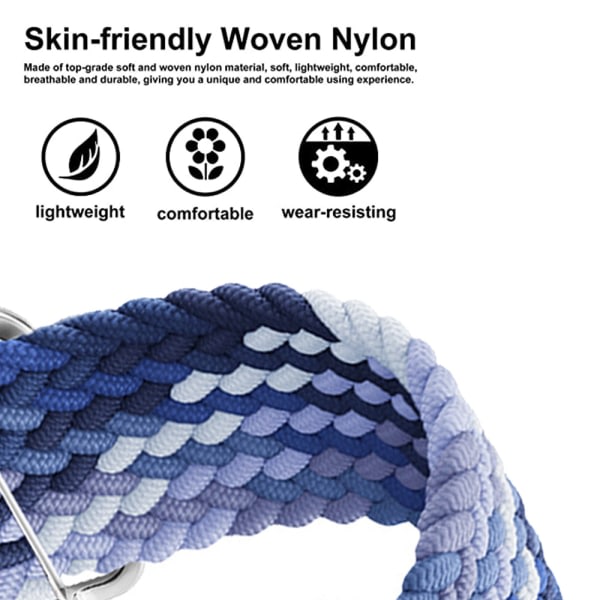 Justerbar nylon iwatch-rem (42/44/45 mm, lutning bl?) Blueberry (Gradient Blue) 38/40/41mm