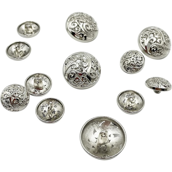 12 pcs Hollow Metal Suits Button Set for Blazer, Suits, Sport Coat, Uniform, Jacket,Q1633