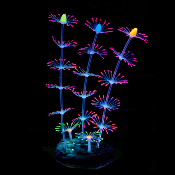 Remsa Korallv?xt Ornament Gl?dande effekt Silikon konstgjord dekoration f?r akvarium, akvarium landskap-rosa