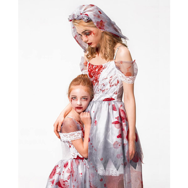 Zombie Halloween Kostume, Piger Drenge Kvinder Cheerleader Gymnasium Fange Brud Sygeplejerske Store Børn Fantasy Outfit Flickor gifta 10-12 ans