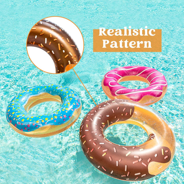 Uppblåsbara poolflottörer 82,5 cm (3-pack), fruktpooltuber, poolleksaker för poolpartydekorationer