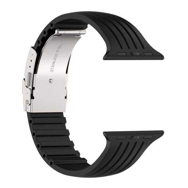 Sport Watch Band F?r Apple Watch 7 SE 6 5 4 3 2 SVART svart 42/44/45MM-42/44/45MM