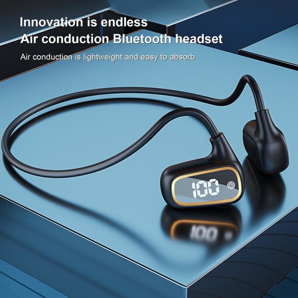 Trådlösa hörlurar High Fidelity Cvc brusreducerande LED Digital Display Bluetooth-kompatibel 5.3 Mini Stereo Bone Conduction Öronsnäcka kompatibel Löpning