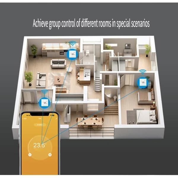 Smart WiFi Digital Termostat - Energibesparende - Gulvvarme - Sort