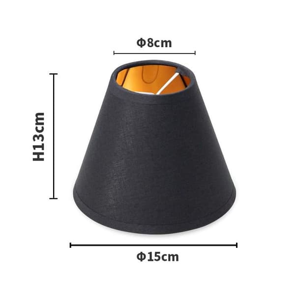Lysestakeskjermer - XVX - sett med 6 - svart - gullinteriør - 15 cm diameter