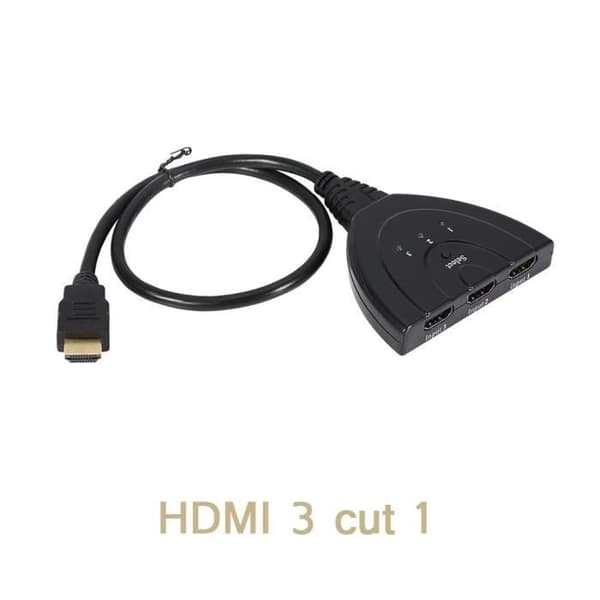 HDMI-adapter - 4K High Definition HDMI-dekoder med 3 indgange/1 udgang til skærm - Automatisk skift - Multi-skærm